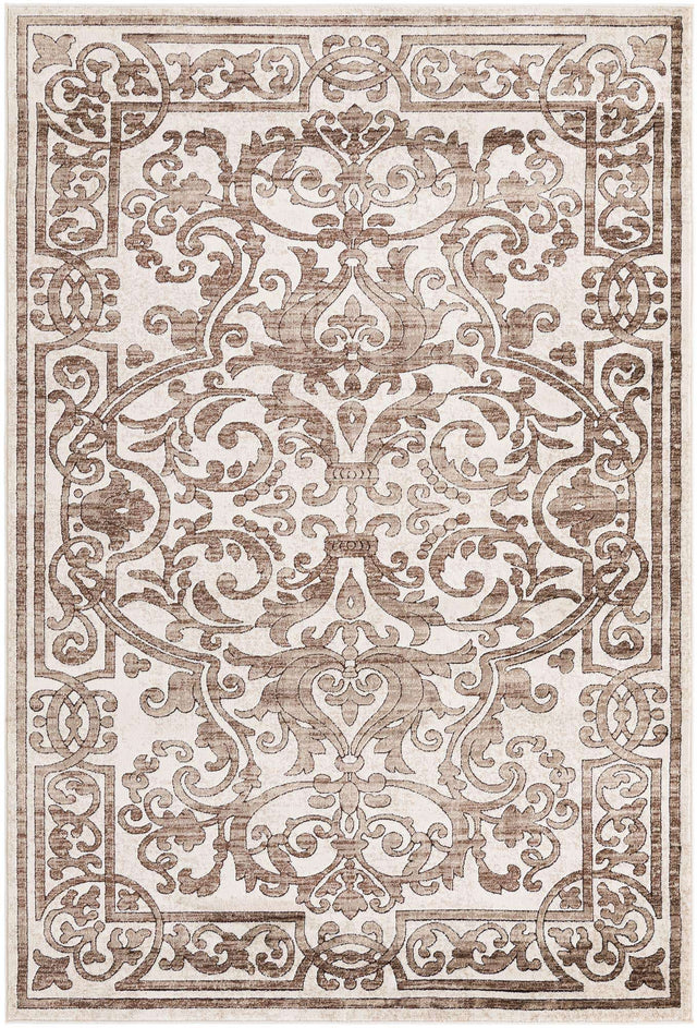 Chocolate Brown 6' x 9' Hermitage Rectangle Area Rug 55% Polypropylene & 45% Polyester Easy Clean Stain-Resistant Carpet for Living, Office, Dorm Rooms for Sale at Rug Engine