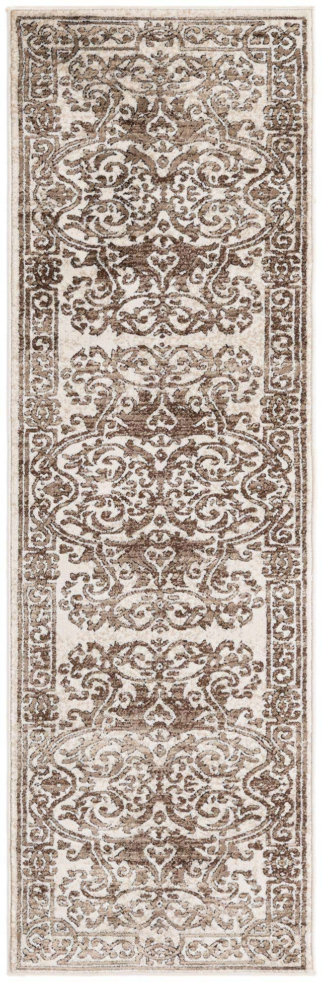 Chocolate Brown 2' x 7' Hermitage Runner Area Rug 55% Polypropylene & 45% Polyester Easy Clean Stain-Resistant Carpet for Living, Office, Dorm Rooms for Sale at Rug Engine