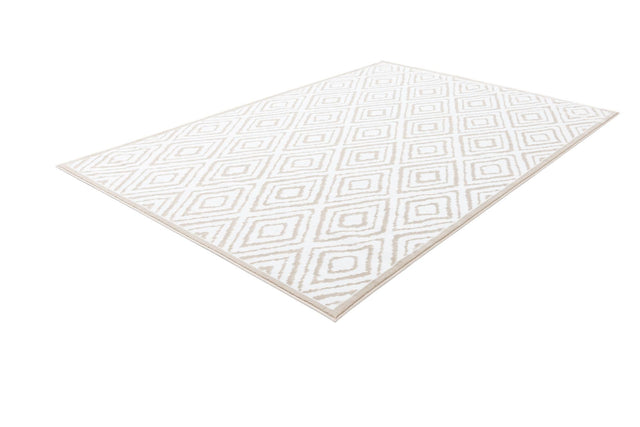 Snow White 6' x 9' Hermitage Rectangle Area Rug 55% Polypropylene & 45% Polyester Easy Clean Stain-Resistant Carpet for Living, Office, Dorm Rooms for Sale at Rug Engine