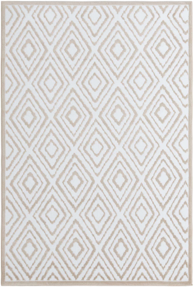 Snow White 5' 3 x 8' Hermitage Rectangle Area Rug 55% Polypropylene & 45% Polyester Easy Clean Stain-Resistant Carpet for Living, Office, Dorm Rooms for Sale at Rug Engine