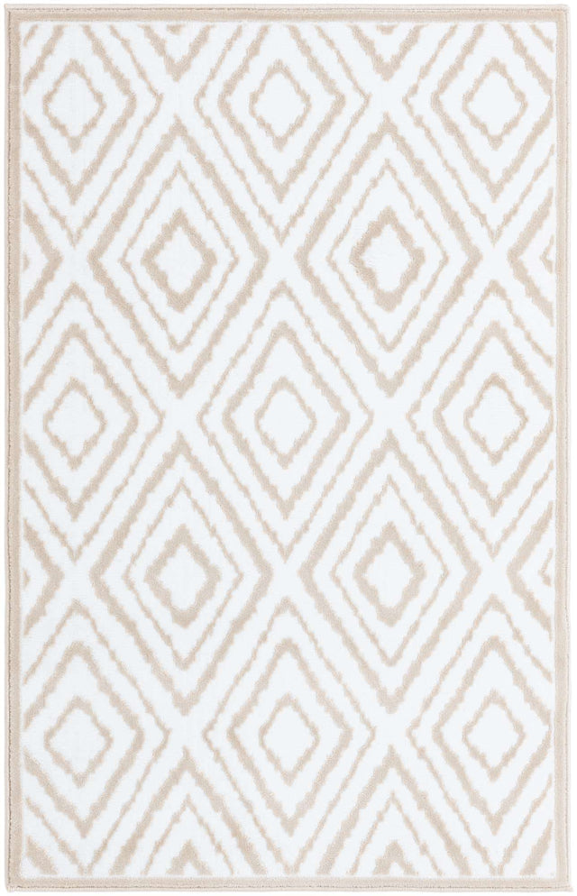 Snow White 3' 3 x 5' 3 Hermitage Rectangle Area Rug 55% Polypropylene & 45% Polyester Easy Clean Stain-Resistant Carpet for Living, Office, Dorm Rooms for Sale at Rug Engine