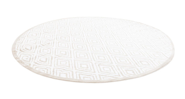 Snow White 10' 8 x 10' 8 Hermitage Round Area Rug 55% Polypropylene & 45% Polyester Easy Clean Stain-Resistant Carpet for Living, Office, Dorm Rooms for Sale at Rug Engine