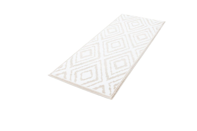 Snow White 2' x 5' Hermitage Runner Area Rug 55% Polypropylene & 45% Polyester Easy Clean Stain-Resistant Carpet for Living, Office, Dorm Rooms for Sale at Rug Engine