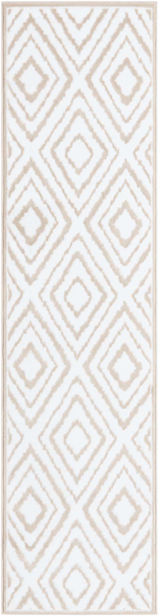 Snow White 2' x 8' Hermitage Runner Area Rug 55% Polypropylene & 45% Polyester Easy Clean Stain-Resistant Carpet for Living, Office, Dorm Rooms for Sale at Rug Engine