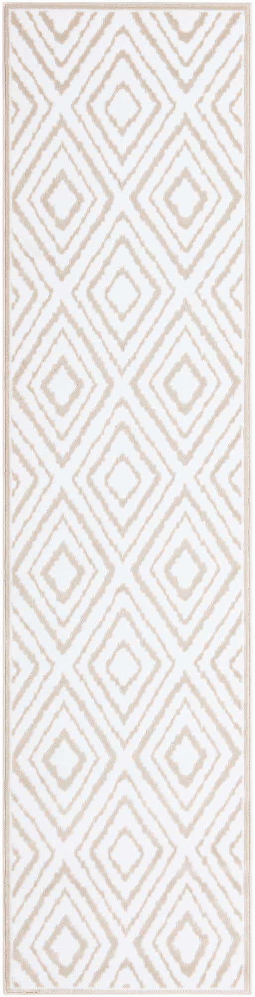Snow White 2' 6 x 10' Hermitage Runner Area Rug 55% Polypropylene & 45% Polyester Easy Clean Stain-Resistant Carpet for Living, Office, Dorm Rooms for Sale at Rug Engine
