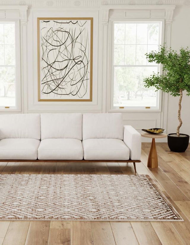 Chocolate Brown 7' 10 x 11' 6 Hermitage Rectangle Area Rug 55% Polypropylene & 45% Polyester Easy Clean Stain-Resistant Carpet for Living, Office, Dorm Rooms for Sale at Rug Engine
