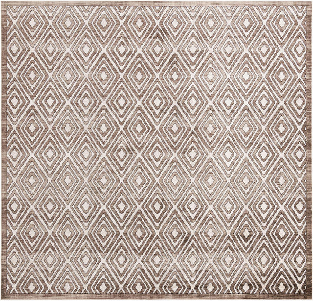 Chocolate Brown 10' 8 x 10' 8 Hermitage Square Area Rug 55% Polypropylene & 45% Polyester Easy Clean Stain-Resistant Carpet for Living, Office, Dorm Rooms for Sale at Rug Engine