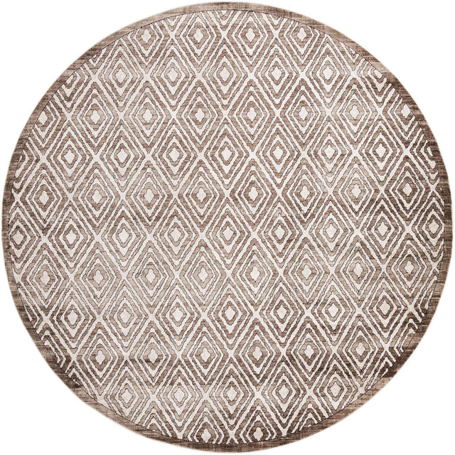 Chocolate Brown 10' 8 x 10' 8 Hermitage Round Area Rug 55% Polypropylene & 45% Polyester Easy Clean Stain-Resistant Carpet for Living, Office, Dorm Rooms for Sale at Rug Engine
