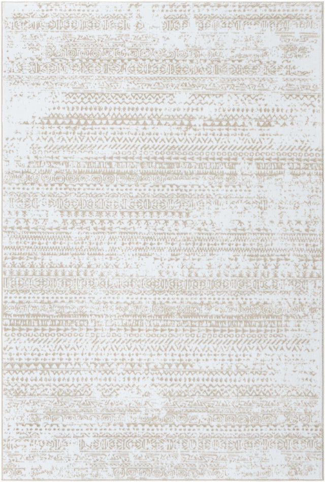 Snow White 6' x 9' Hermitage Rectangle Area Rug 55% Polypropylene & 45% Polyester Easy Clean Stain-Resistant Carpet for Living, Office, Dorm Rooms for Sale at Rug Engine