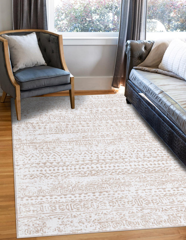 Snow White 2' x 3' Hermitage Rectangle Area Rug 55% Polypropylene & 45% Polyester Easy Clean Stain-Resistant Carpet for Living, Office, Dorm Rooms for Sale at Rug Engine