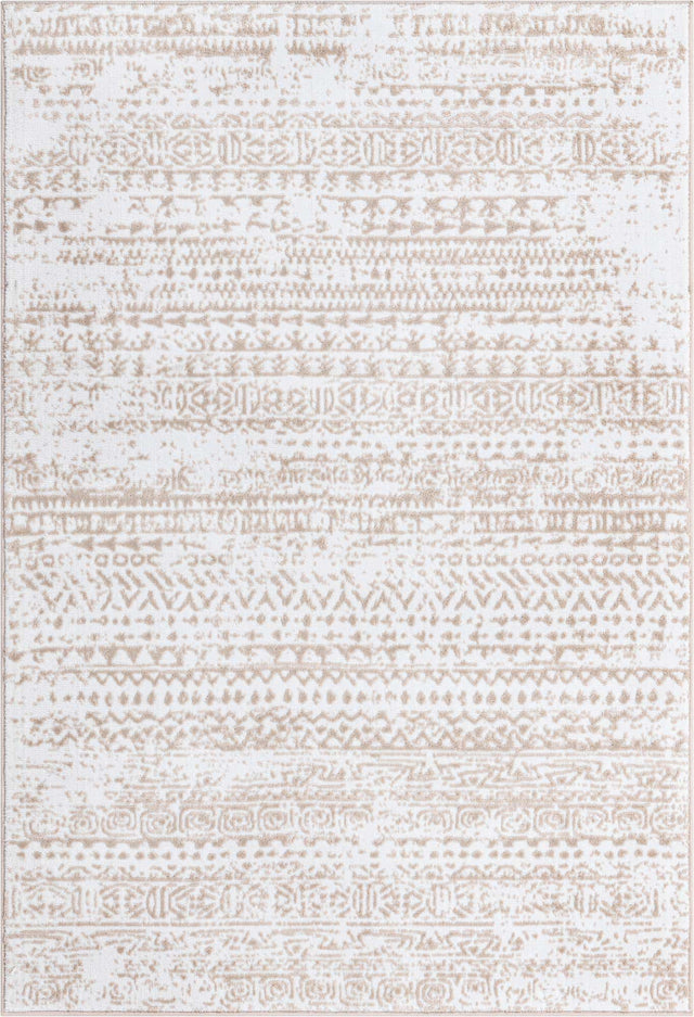 Snow White 4' x 6' Hermitage Rectangle Area Rug 55% Polypropylene & 45% Polyester Easy Clean Stain-Resistant Carpet for Living, Office, Dorm Rooms for Sale at Rug Engine