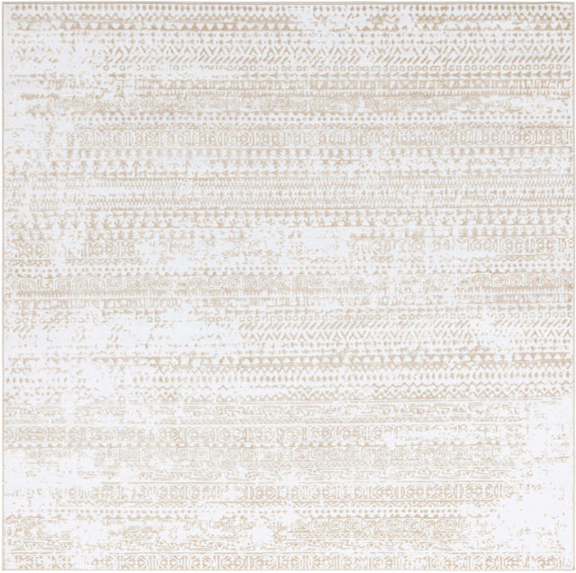 Snow White 7' 10 x 7' 10 Hermitage Square Area Rug 55% Polypropylene & 45% Polyester Easy Clean Stain-Resistant Carpet for Living, Office, Dorm Rooms for Sale at Rug Engine