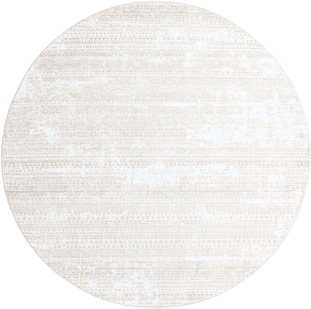 Snow White 10' 8 x 10' 8 Hermitage Round Area Rug 55% Polypropylene & 45% Polyester Easy Clean Stain-Resistant Carpet for Living, Office, Dorm Rooms for Sale at Rug Engine