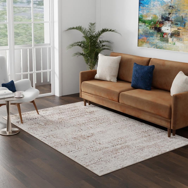 Chocolate Brown 7' 10 x 10' Hermitage Rectangle Area Rug 55% Polypropylene & 45% Polyester Easy Clean Stain-Resistant Carpet for Living, Office, Dorm Rooms for Sale at Rug Engine