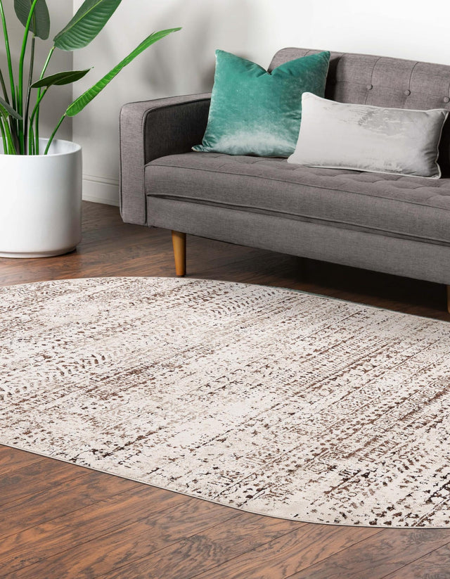 Chocolate Brown 7' 10 x 10' Hermitage Oval Area Rug 55% Polypropylene & 45% Polyester Easy Clean Stain-Resistant Carpet for Living, Office, Dorm Rooms for Sale at Rug Engine