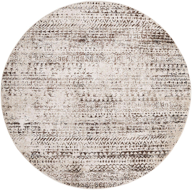 Chocolate Brown 6' x 6' Hermitage Round Area Rug 55% Polypropylene & 45% Polyester Easy Clean Stain-Resistant Carpet for Living, Office, Dorm Rooms for Sale at Rug Engine