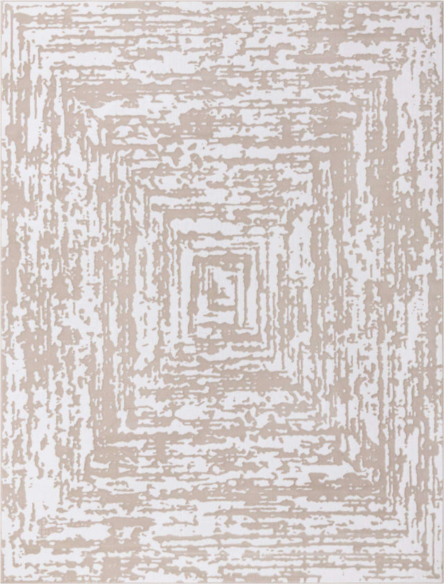 White Bone 9' x 12' Hermitage Rectangle Area Rug 55% Polypropylene & 45% Polyester Easy Clean Stain-Resistant Carpet for Living, Office, Dorm Rooms for Sale at Rug Engine