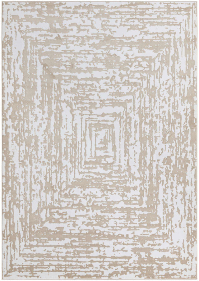 White Bone 7' x 10' Hermitage Rectangle Area Rug 55% Polypropylene & 45% Polyester Easy Clean Stain-Resistant Carpet for Living, Office, Dorm Rooms for Sale at Rug Engine