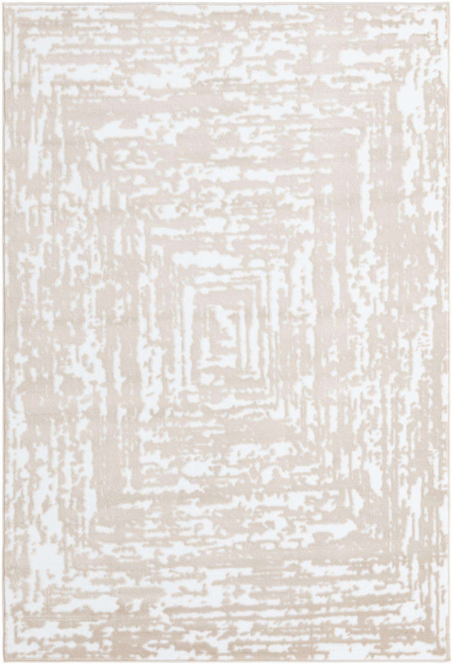 White Bone 5' 3 x 8' Hermitage Rectangle Area Rug 55% Polypropylene & 45% Polyester Easy Clean Stain-Resistant Carpet for Living, Office, Dorm Rooms for Sale at Rug Engine