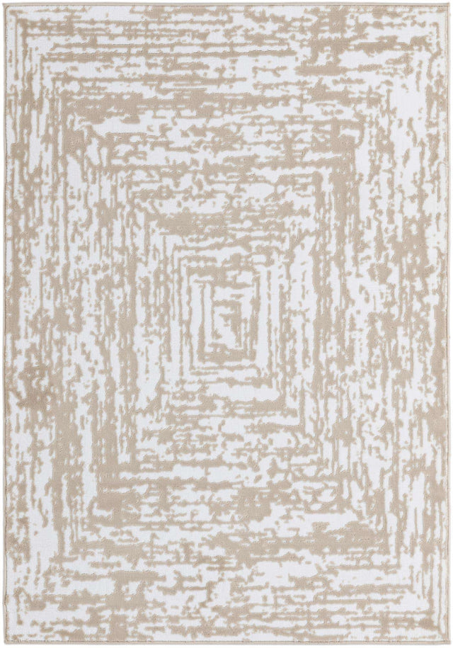 White Bone 4' x 6' Hermitage Rectangle Area Rug 55% Polypropylene & 45% Polyester Easy Clean Stain-Resistant Carpet for Living, Office, Dorm Rooms for Sale at Rug Engine
