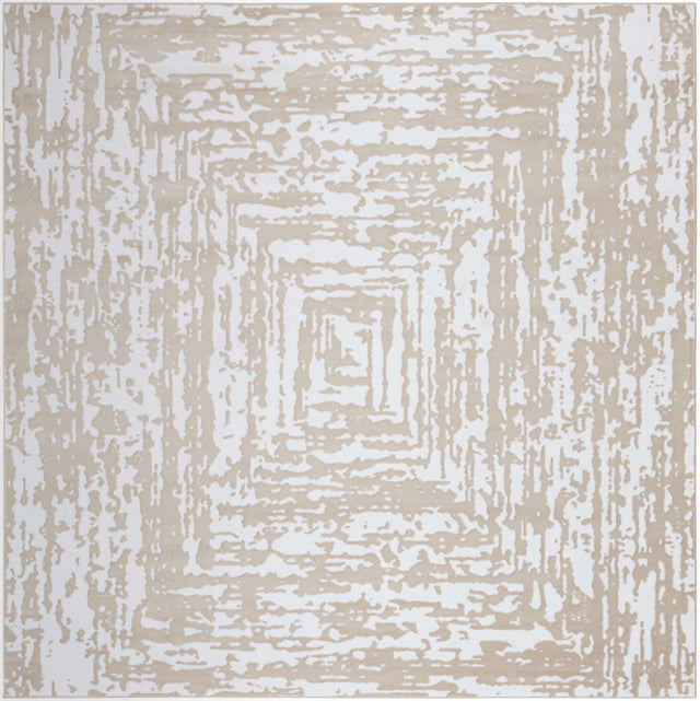 White Bone 10' 8 x 10' 8 Hermitage Square Area Rug 55% Polypropylene & 45% Polyester Easy Clean Stain-Resistant Carpet for Living, Office, Dorm Rooms for Sale at Rug Engine