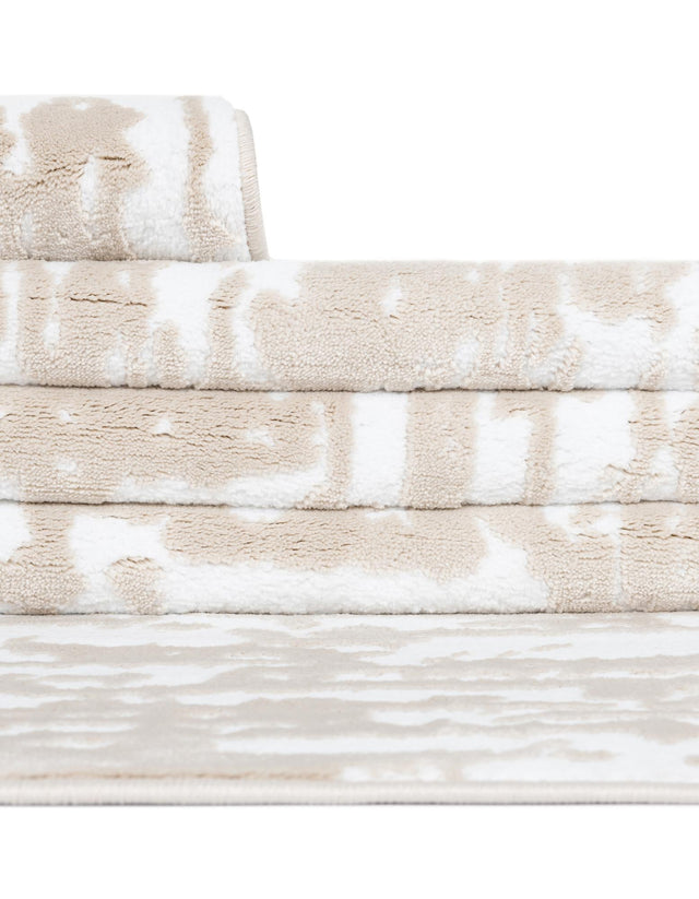 White Bone 5' 3 x 5' 3 Hermitage Octagon Area Rug 55% Polypropylene & 45% Polyester Easy Clean Stain-Resistant Carpet for Living, Office, Dorm Rooms for Sale at Rug Engine