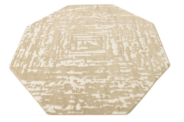 White Bone 5' 3 x 5' 3 Hermitage Octagon Area Rug 55% Polypropylene & 45% Polyester Easy Clean Stain-Resistant Carpet for Living, Office, Dorm Rooms for Sale at Rug Engine