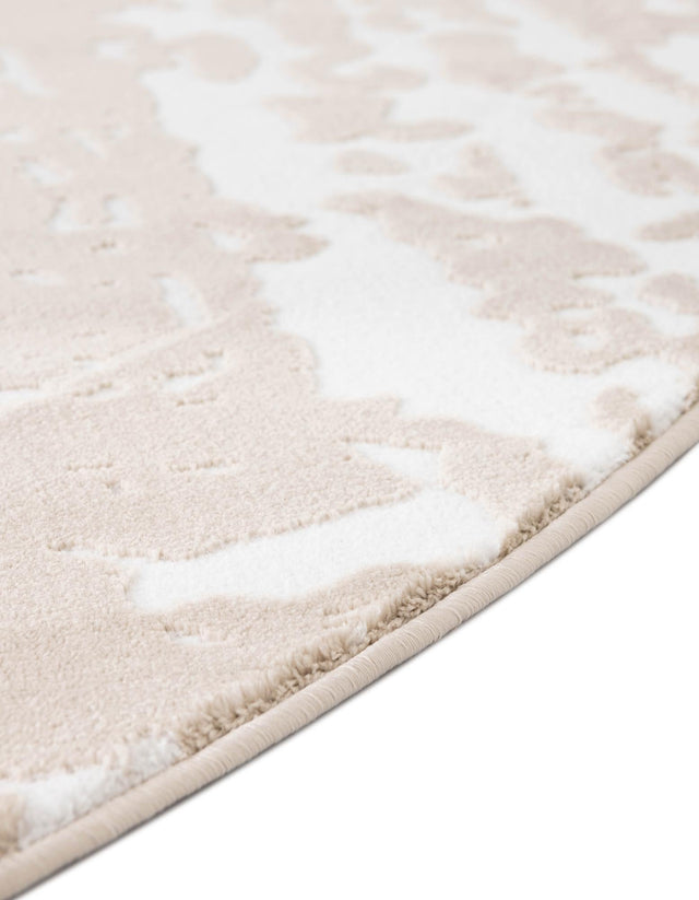White Bone 10' 8 x 10' 8 Hermitage Round Area Rug 55% Polypropylene & 45% Polyester Easy Clean Stain-Resistant Carpet for Living, Office, Dorm Rooms for Sale at Rug Engine