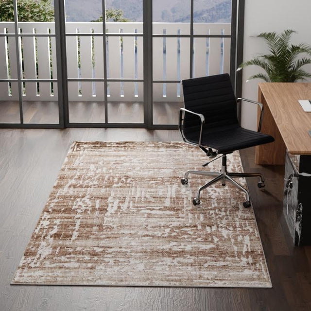 Chocolate Brown 7' 10 x 11' 6 Hermitage Rectangle Area Rug 55% Polypropylene & 45% Polyester Easy Clean Stain-Resistant Carpet for Living, Office, Dorm Rooms for Sale at Rug Engine
