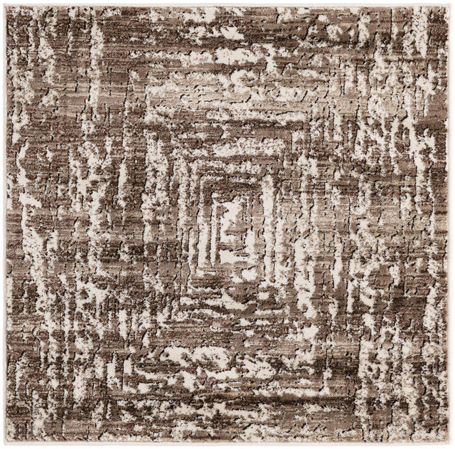 Chocolate Brown 3' 3 x 3' 3 Hermitage Square Area Rug 55% Polypropylene & 45% Polyester Easy Clean Stain-Resistant Carpet for Living, Office, Dorm Rooms for Sale at Rug Engine