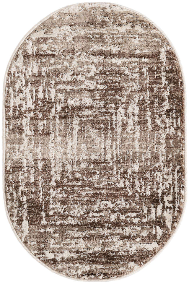 Chocolate Brown 2' x 3' Hermitage Oval Area Rug 55% Polypropylene & 45% Polyester Easy Clean Stain-Resistant Carpet for Living, Office, Dorm Rooms for Sale at Rug Engine