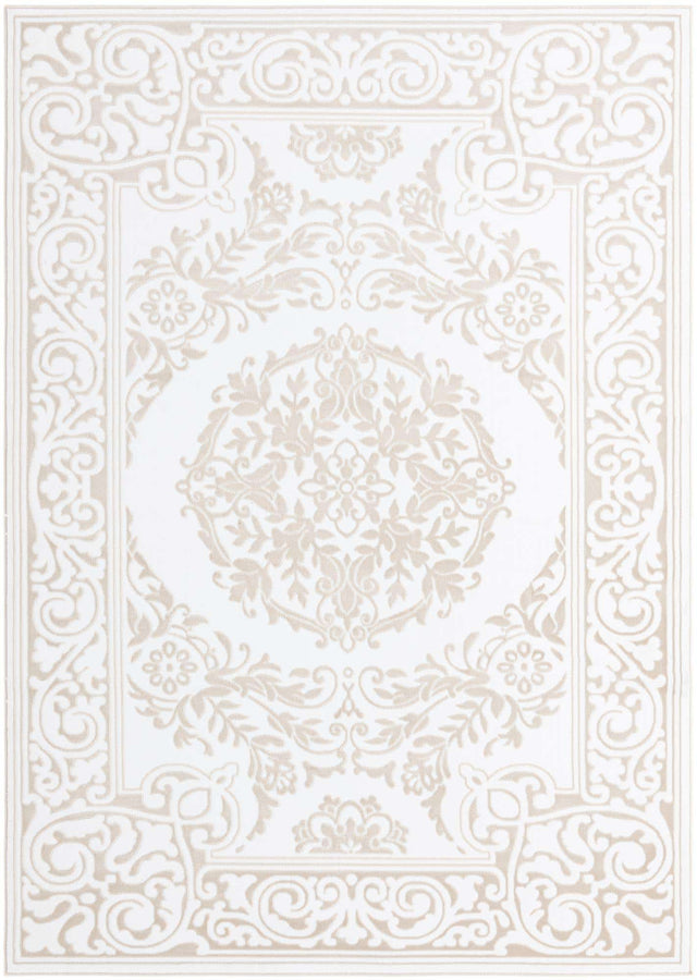 Snow White 7' 1 x 10' Hermitage Rectangle Area Rug 55% Polypropylene & 45% Polyester Easy Clean Stain-Resistant Carpet for Living, Office, Dorm Rooms for Sale at Rug Engine
