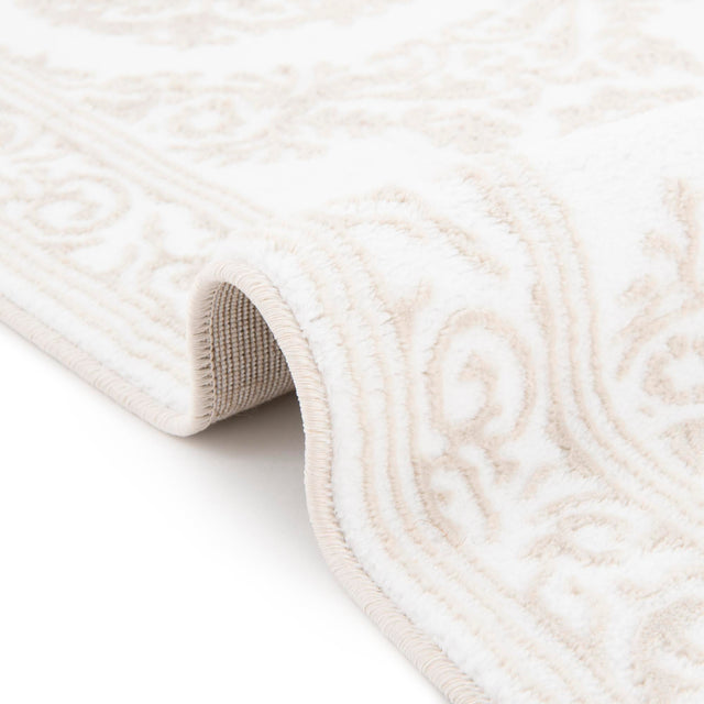 Snow White 7' 10 x 7' 10 Hermitage Octagon Area Rug 55% Polypropylene & 45% Polyester Easy Clean Stain-Resistant Carpet for Living, Office, Dorm Rooms for Sale at Rug Engine
