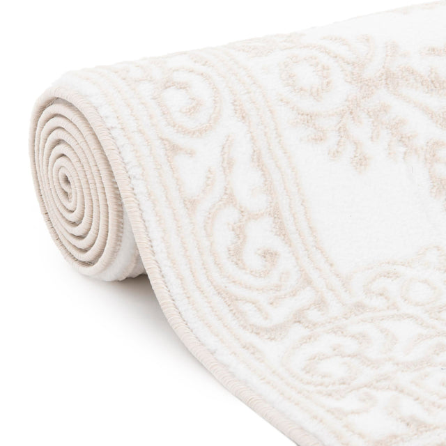 Snow White 7' 10 x 7' 10 Hermitage Octagon Area Rug 55% Polypropylene & 45% Polyester Easy Clean Stain-Resistant Carpet for Living, Office, Dorm Rooms for Sale at Rug Engine