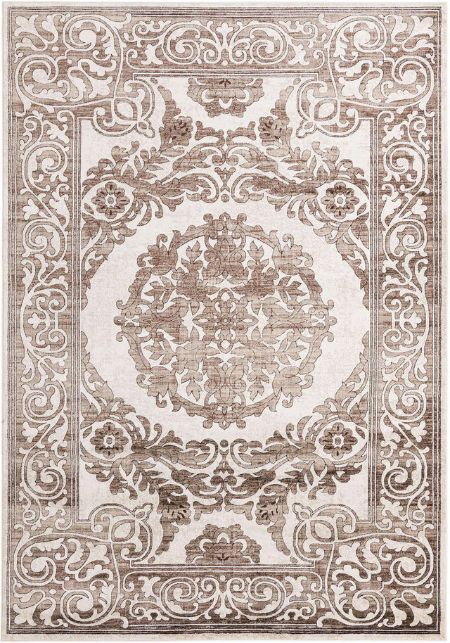 Chocolate Brown 7' 10 x 11' 6 Hermitage Rectangle Area Rug 55% Polypropylene & 45% Polyester Easy Clean Stain-Resistant Carpet for Living, Office, Dorm Rooms for Sale at Rug Engine
