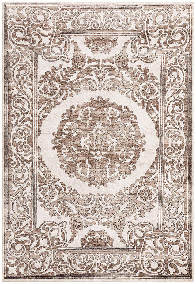 Chocolate Brown 6' x 9' Hermitage Rectangle Area Rug 55% Polypropylene & 45% Polyester Easy Clean Stain-Resistant Carpet for Living, Office, Dorm Rooms for Sale at Rug Engine
