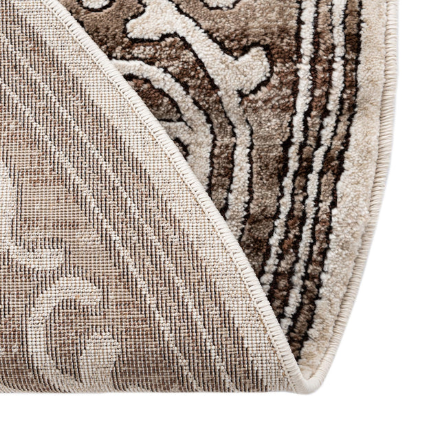 Chocolate Brown 6' x 6' Hermitage Round Area Rug 55% Polypropylene & 45% Polyester Easy Clean Stain-Resistant Carpet for Living, Office, Dorm Rooms for Sale at Rug Engine