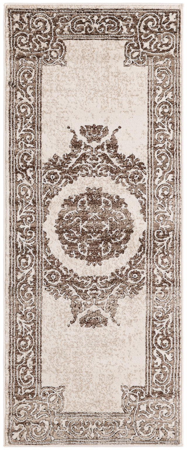 Chocolate Brown 2' x 5' Hermitage Runner Area Rug 55% Polypropylene & 45% Polyester Easy Clean Stain-Resistant Carpet for Living, Office, Dorm Rooms for Sale at Rug Engine