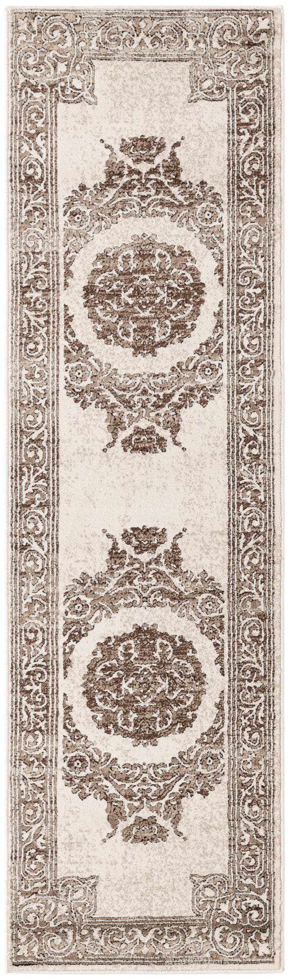 Chocolate Brown 2' x 7' Hermitage Runner Area Rug 55% Polypropylene & 45% Polyester Easy Clean Stain-Resistant Carpet for Living, Office, Dorm Rooms for Sale at Rug Engine