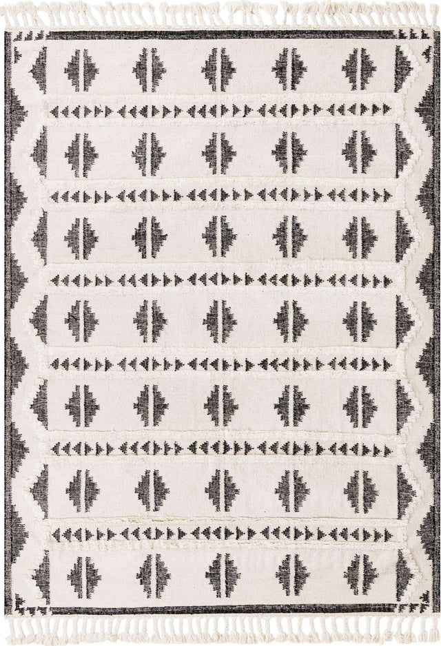 Black and White 10' x 14' 1 Mesa Rectangle Area Rug 100% Wool Geometric All Natural Carpet for Living, Dining, Office, Bedrooms, Dorms, Kitchens for Sale at Rug Engine