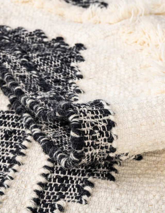 Black and White 10' x 10' Mesa Square Area Rug 100% Wool Geometric All Natural Carpet for Living, Dining, Office, Bedrooms, Dorms, Kitchens for Sale at Rug Engine