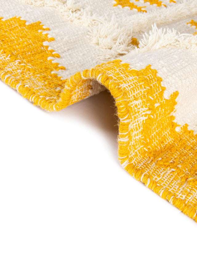 Yellow and White 10' x 10' Mesa Square Area Rug 100% Wool Geometric All Natural Carpet for Living, Dining, Office, Bedrooms, Dorms, Kitchens for Sale at Rug Engine