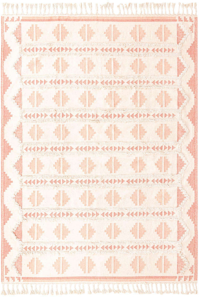 Pink and White 10' x 10' Mesa Square Area Rug 100% Wool Geometric All Natural Carpet for Living, Dining, Office, Bedrooms, Dorms, Kitchens for Sale at Rug Engine