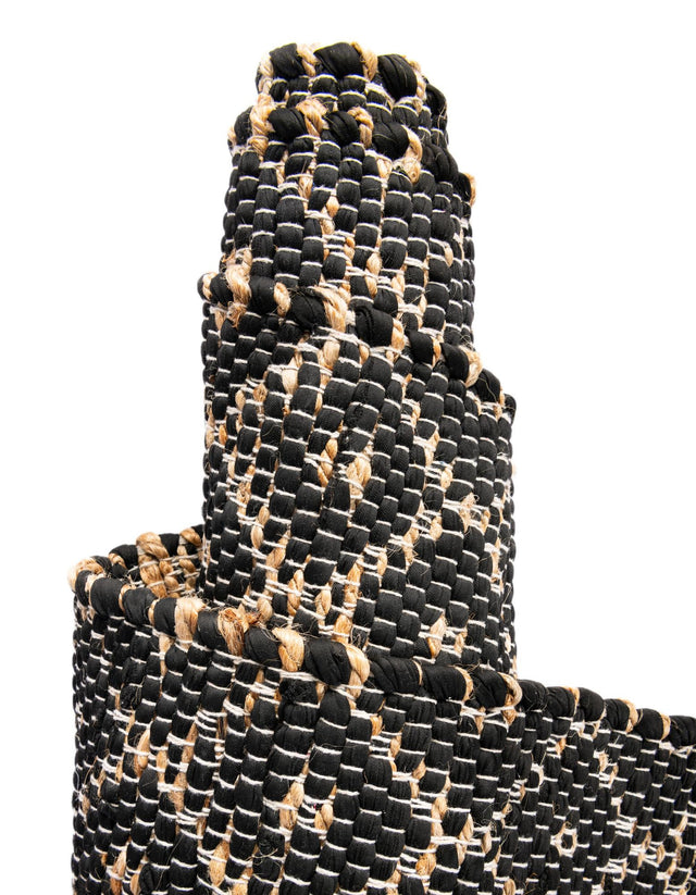 Black 10' x 10' Chindi Trellis Square Area Rug Natural Eco-Friendly Cotton Geometric Pattern Carpet for Living Dining Room Office Bedrooms for Sale at Rug Engine