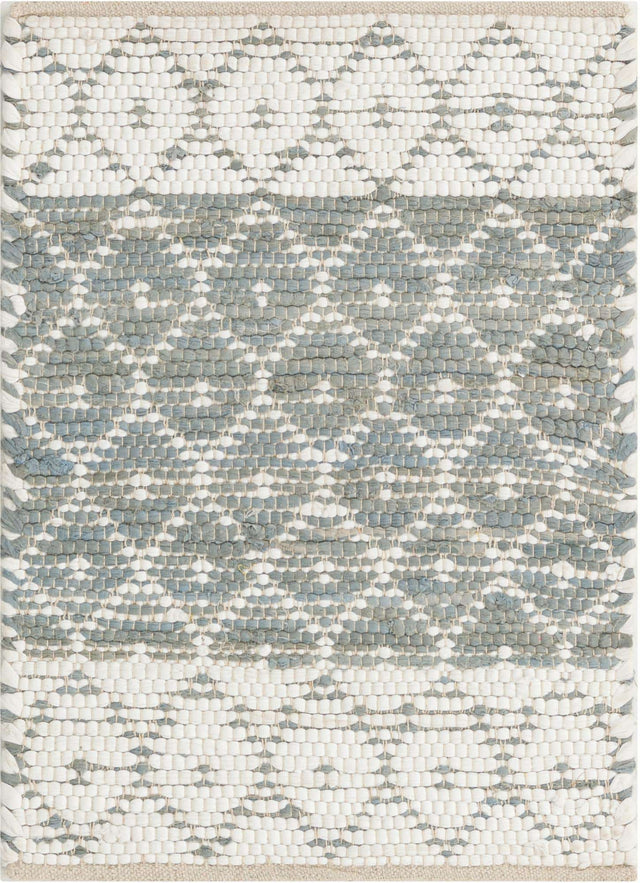 Gray 2' x 3' 1 Chindi Trellis Rectangle Area Rug Natural Eco-Friendly Cotton Geometric Pattern Carpet for Living Dining Room Office Bedrooms for Sale at Rug Engine
