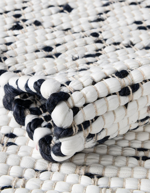 Ivory 10' x 10' Chindi Trellis Square Area Rug Natural Eco-Friendly Cotton Geometric Pattern Carpet for Living Dining Room Office Bedrooms for Sale at Rug Engine