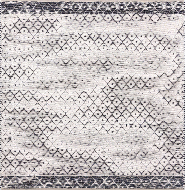 Ivory 8' x 8' Chindi Trellis Square Area Rug Natural Eco-Friendly Cotton Geometric Pattern Carpet for Living Dining Room Office Bedrooms for Sale at Rug Engine