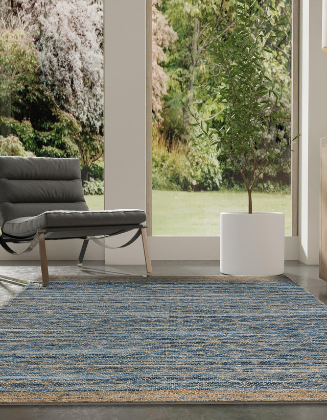Denim blue 5' 1 x 8' Chindi Trellis Rectangle Area Rug Natural Eco-Friendly Cotton Geometric Pattern Carpet for Living Dining Room Office Bedrooms for Sale at Rug Engine