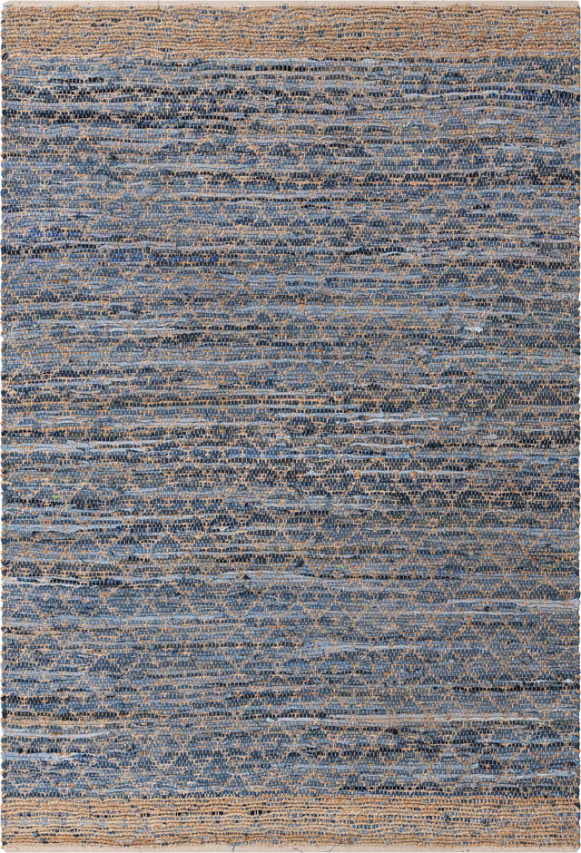 Denim blue 6' 1 x 9' Chindi Trellis Rectangle Area Rug Natural Eco-Friendly Cotton Geometric Pattern Carpet for Living Dining Room Office Bedrooms for Sale at Rug Engine