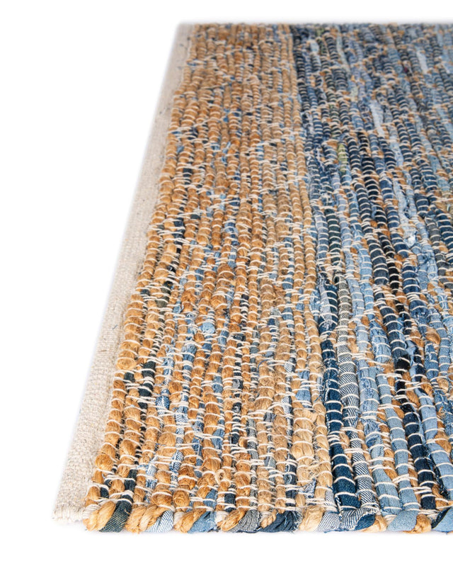 Denim blue 8' x 8' Chindi Trellis Square Area Rug Natural Eco-Friendly Cotton Geometric Pattern Carpet for Living Dining Room Office Bedrooms for Sale at Rug Engine